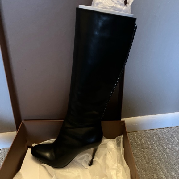 COACH Nickie Soft Shine Calf Boot Size 6 Black - Picture 1 of 5